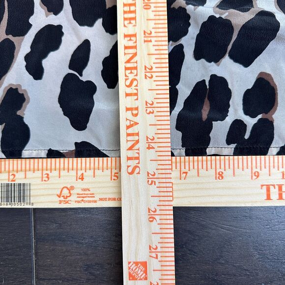 Y2K Nanette Lepore 100% Silk Blouse 8 Leopard Puff Sleeve Peasant Top Fairy Mob - Picture 14 of 14